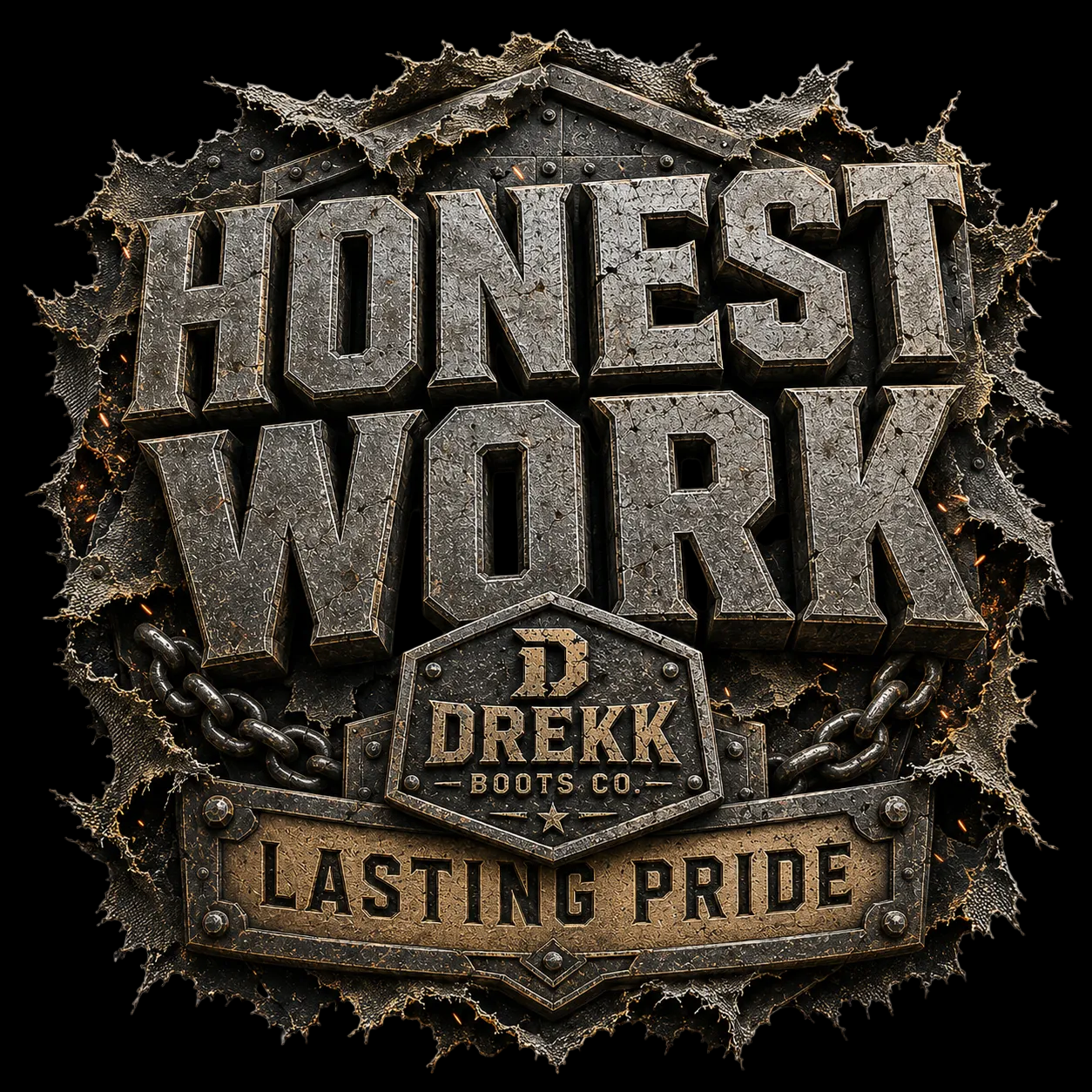 Men’s Honest Work 3D Industrial Graphic T-Shirt | DREKK™