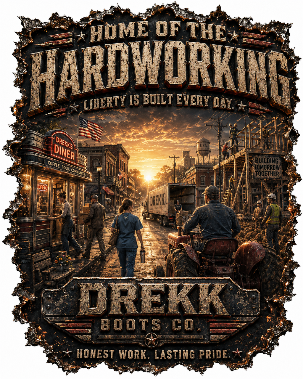 Home of the Hardworking Graphic T-Shirt | DREKK™