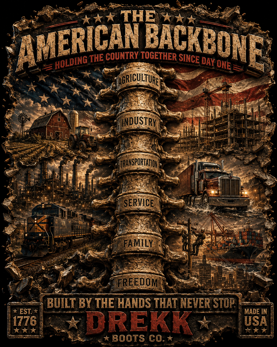 The American Backbone Graphic T-Shirt | DREKK™