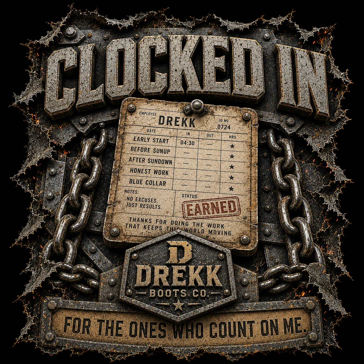 Men’s Clocked In 3D Timecard Graphic T-Shirt | DREKK™