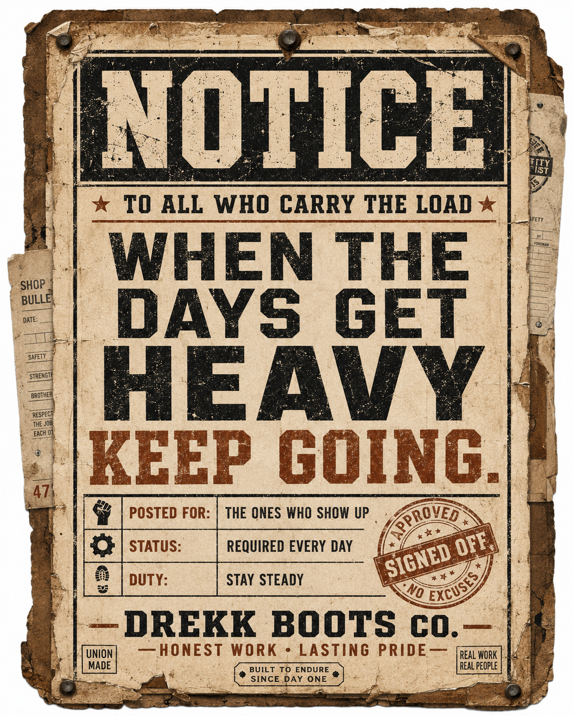 When the Days Get Heavy Vintage Notice Graphic T-Shirt | DREKK™