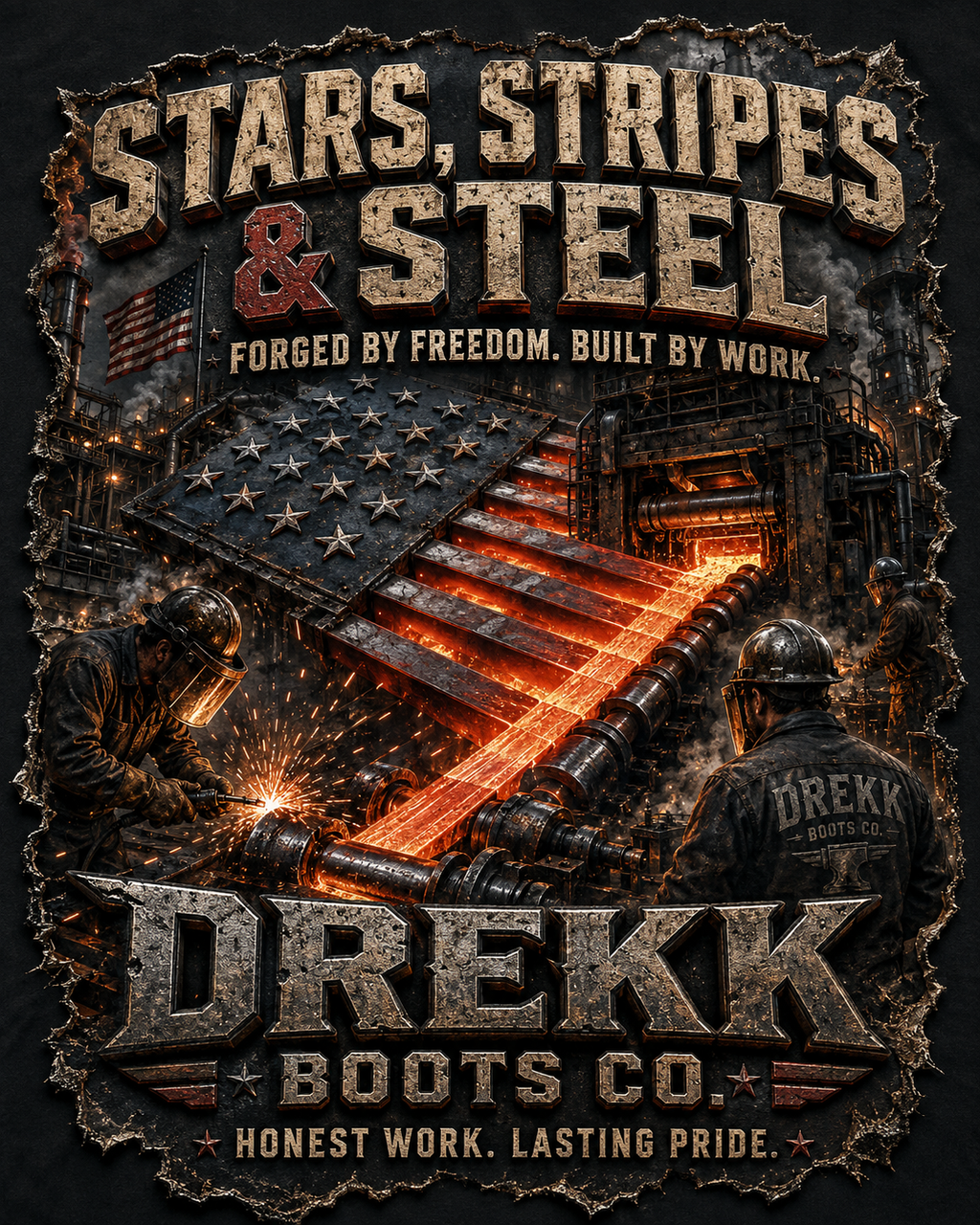 Stars, Stripes & Steel Graphic T-Shirt | DREKK™
