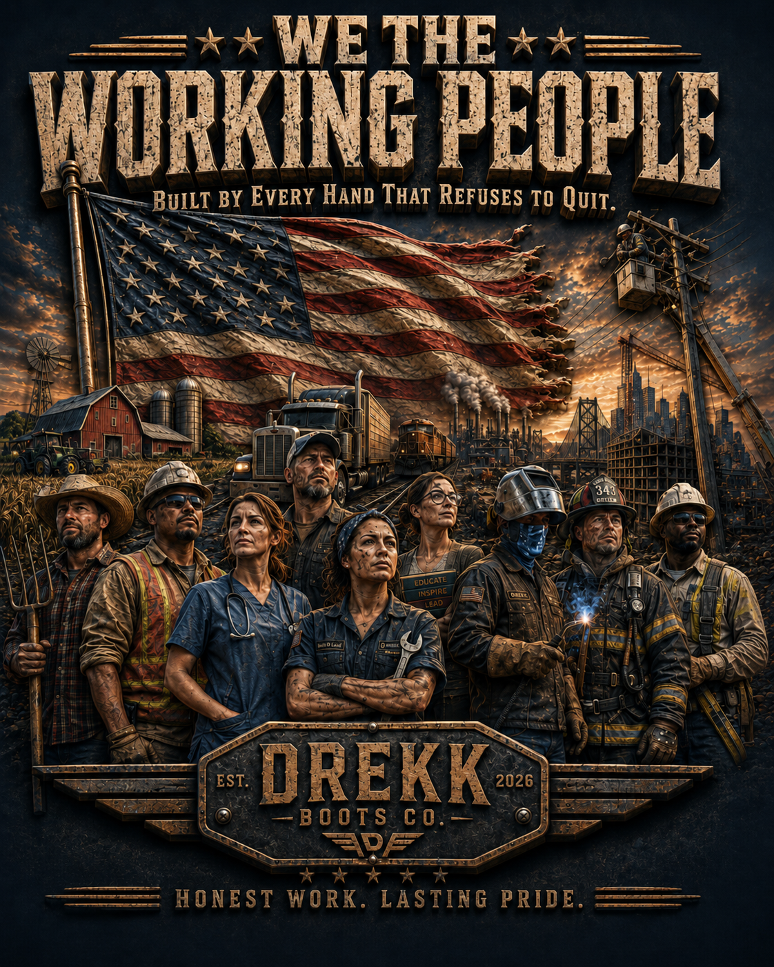 We The Working People Graphic T-Shirt | DREKK™ copy