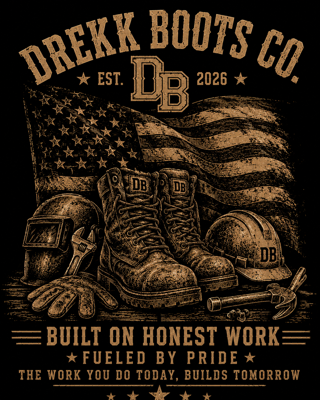 Women’s Heritage Vintage Graphic V-Neck T-Shirt | Built On Honest Work | DREKK Boots Co.