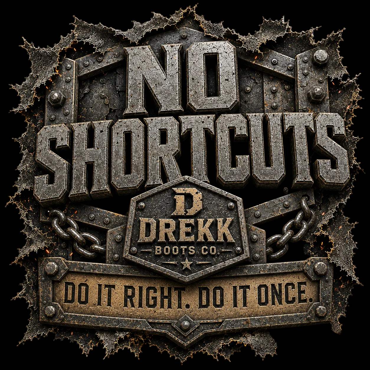 Men’s No Shortcuts 3D-Effect Graphic T-Shirt | DREKK™