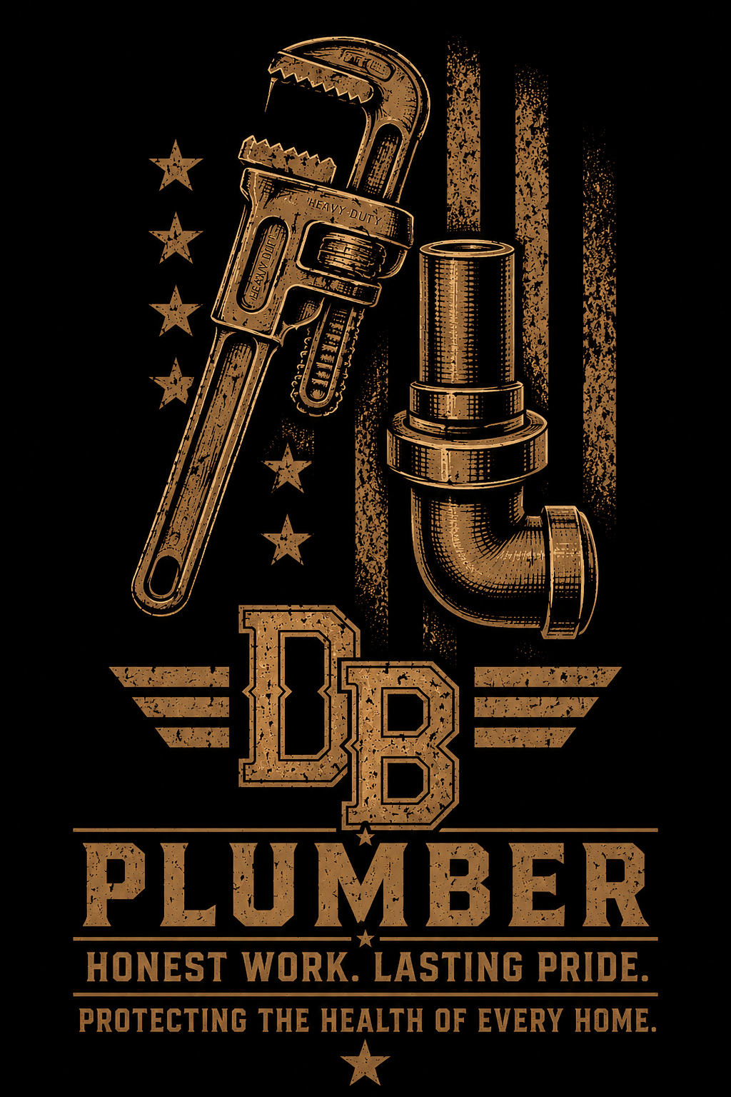 Women’s plumber vintage graphic V-neck T-shirt by DREKK Boots Co. featuring a retro plumbing design on soft fabric.