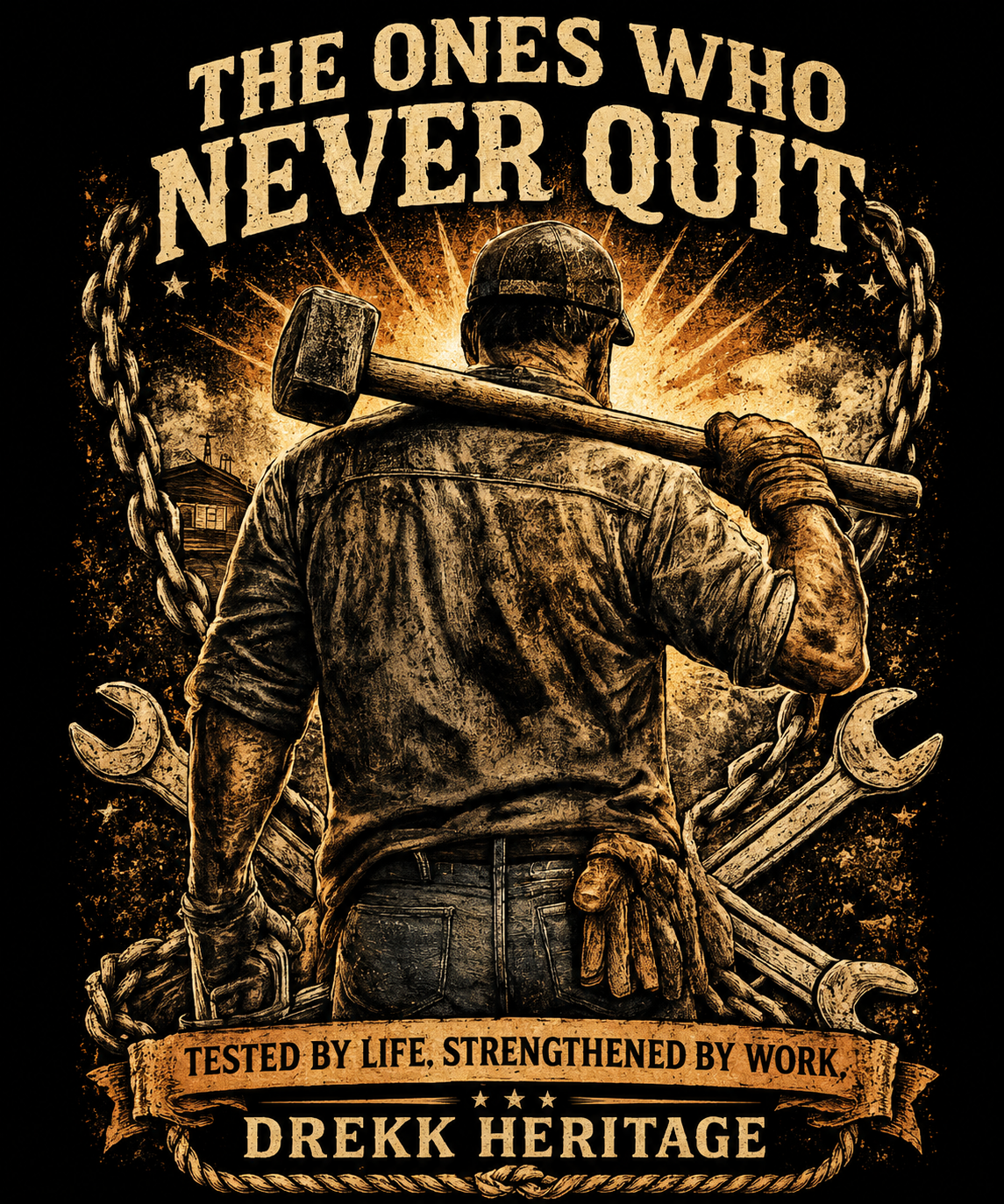 Men’s Never Quit Heritage Graphic Crew T-Shirt | DREKK™ Boots Co.