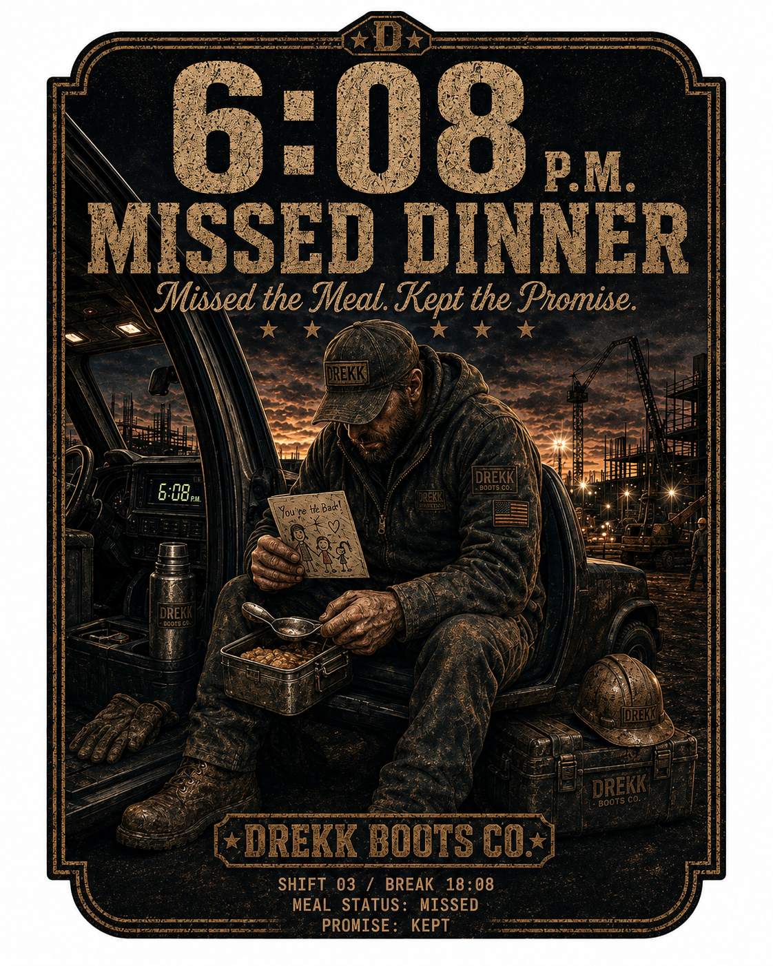 6:08 P.M. Missed Dinner Graphic T-Shirt | DREKK™