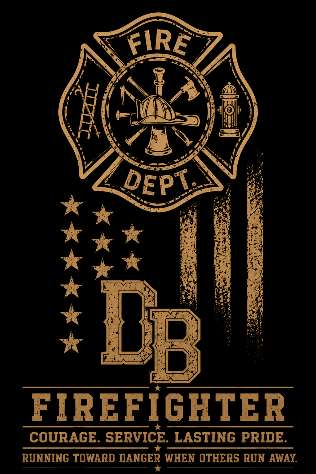 Men's firefighter vintage graphic crew T-shirt with fire department design, by DREKK Boots Co.