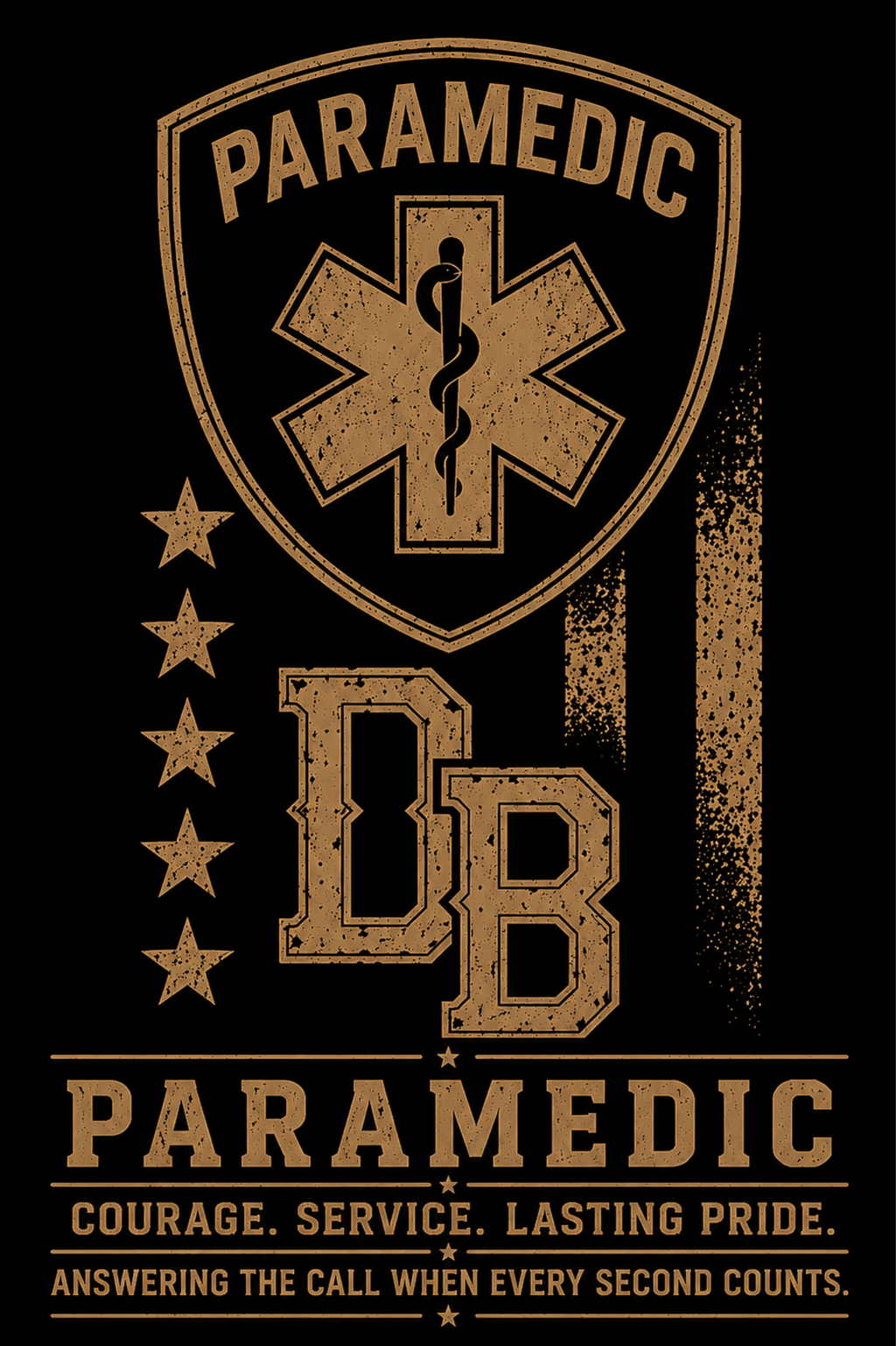 Men’s paramedic vintage graphic crew T-shirt by DREKK Boots Co., featuring a detailed paramedic design on the back.