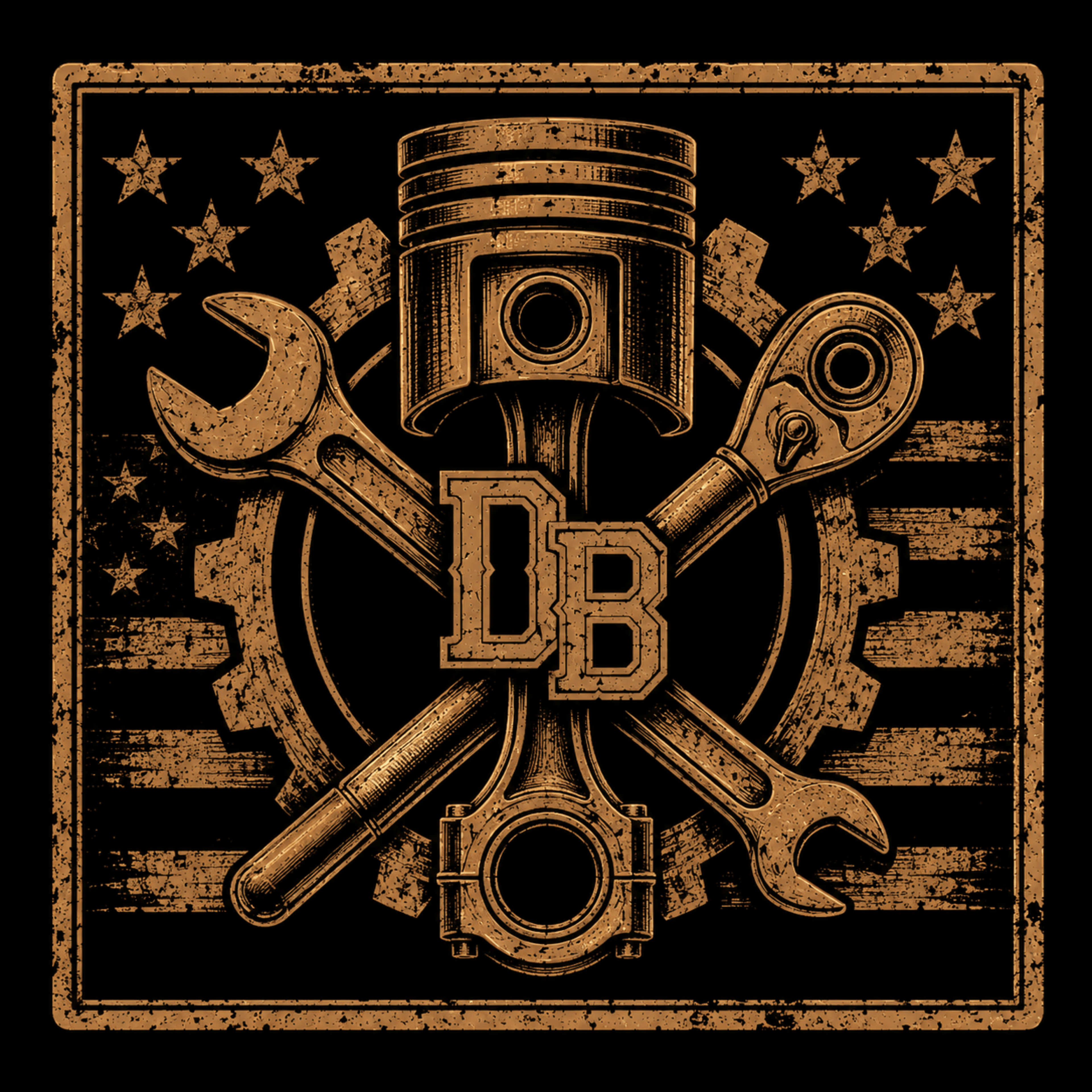 Men’s black vintage graphic mechanic T-shirt by DREKK Boots Co. with crew neck and honest work design, made from triblend fabric.